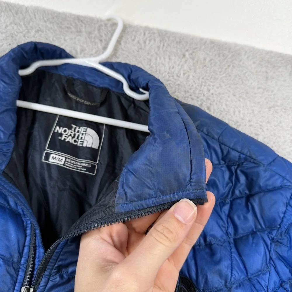 North Face Thermoball Eco Puffer Jacket Men's Size XXL Blue Full Zip Lightweight